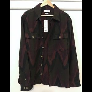 Flannel Button Down Abstract Pattern